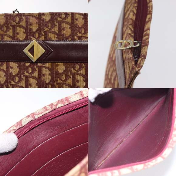 DIOR Trotter Canvas Shoulder Bag Red Gold - Picture 11 of 12